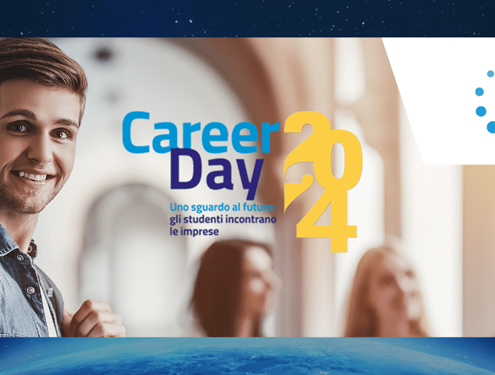 Group of students and the logo of the CareerDay 2024